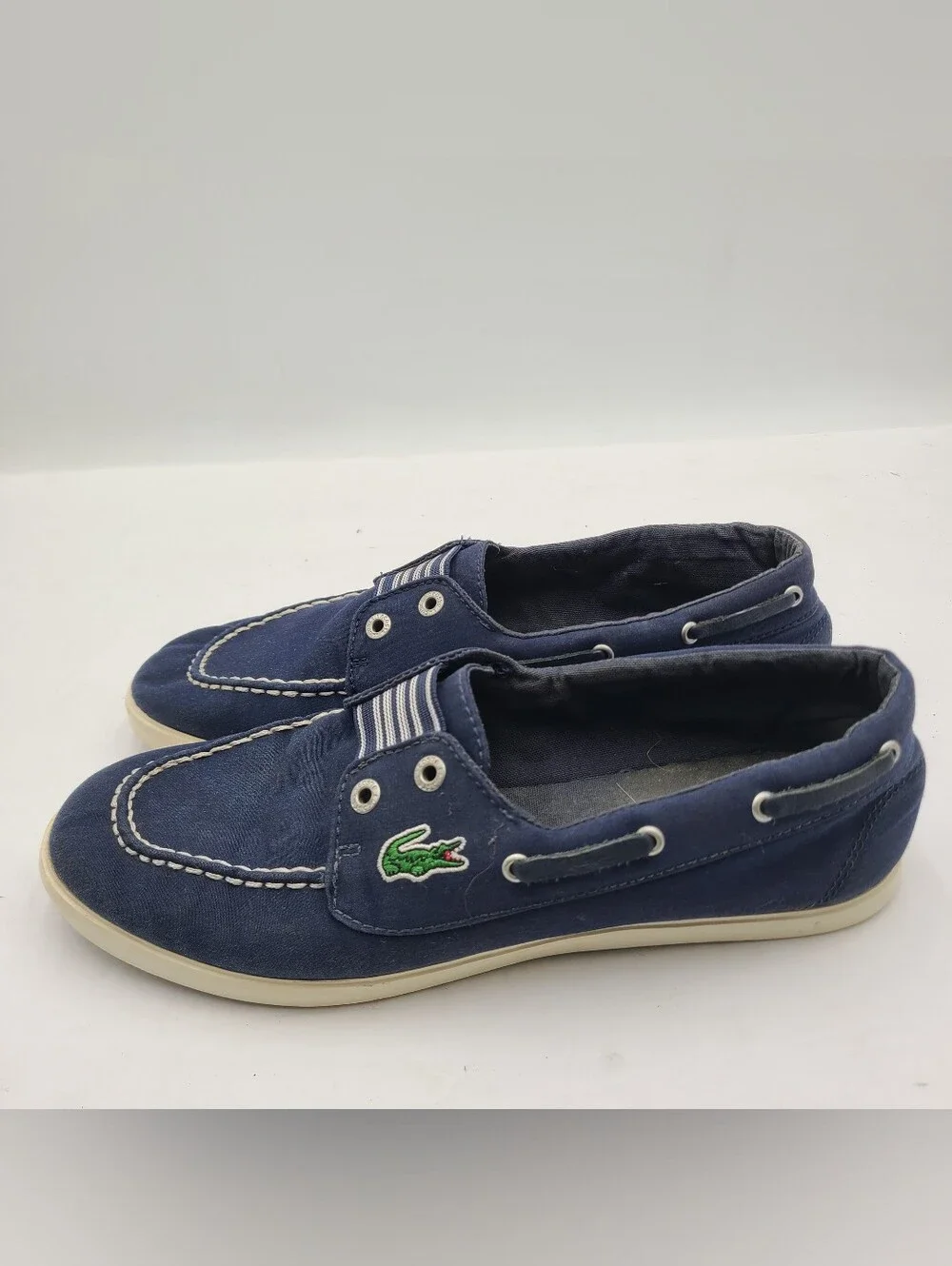 B52 LaCoste Slip On Canvas Shoes Galez Sport Blue Mens Sz 8 Sneaker